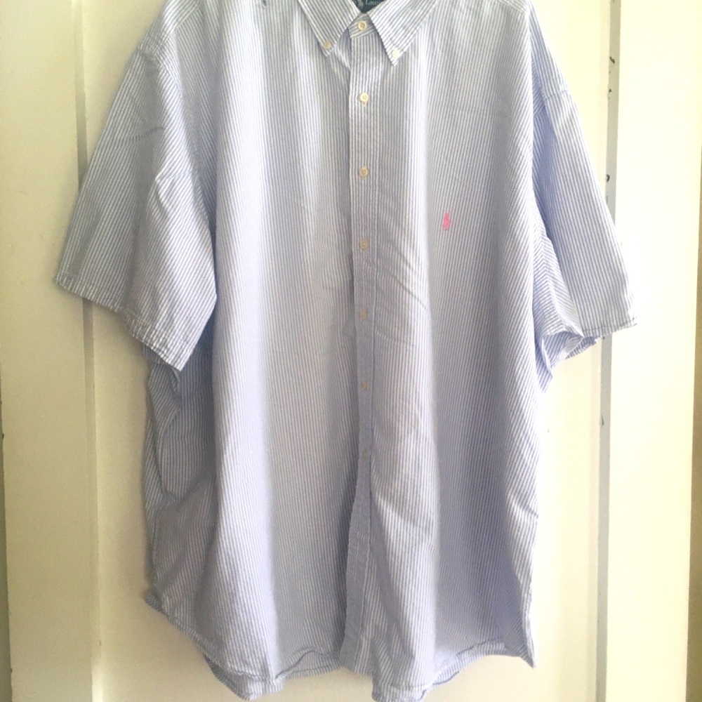 Ralph Lauren Striped Button Up Short Sleeve Shirt